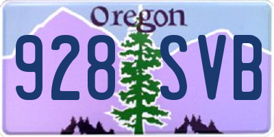 OR license plate 928SVB