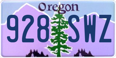 OR license plate 928SWZ