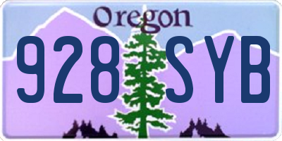 OR license plate 928SYB