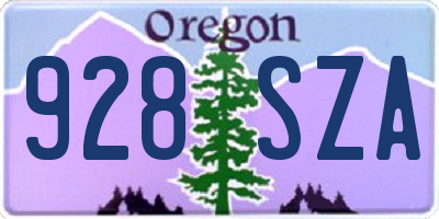 OR license plate 928SZA