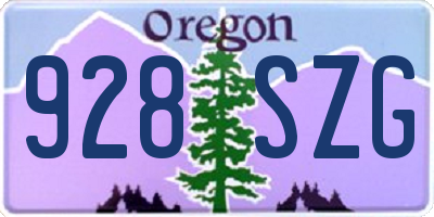 OR license plate 928SZG