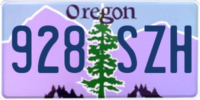 OR license plate 928SZH