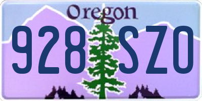 OR license plate 928SZO