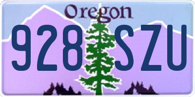 OR license plate 928SZU