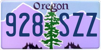 OR license plate 928SZZ