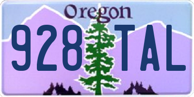 OR license plate 928TAL