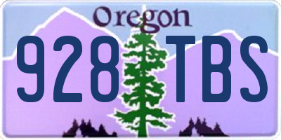 OR license plate 928TBS