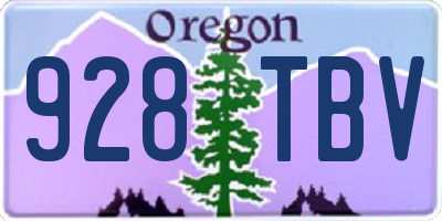 OR license plate 928TBV