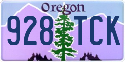 OR license plate 928TCK