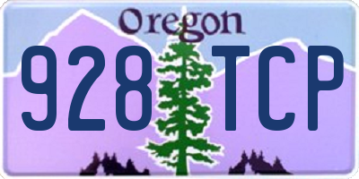 OR license plate 928TCP