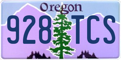 OR license plate 928TCS