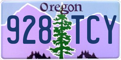 OR license plate 928TCY