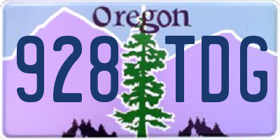 OR license plate 928TDG
