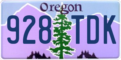 OR license plate 928TDK