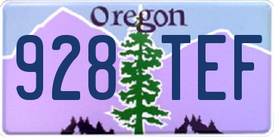 OR license plate 928TEF