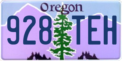 OR license plate 928TEH