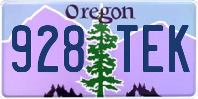 OR license plate 928TEK