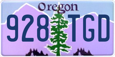 OR license plate 928TGD