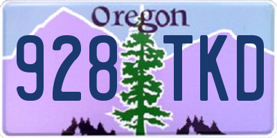 OR license plate 928TKD