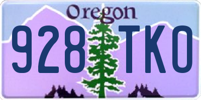 OR license plate 928TKO