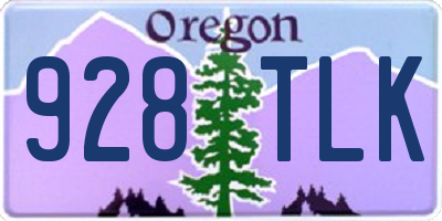 OR license plate 928TLK