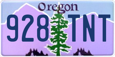 OR license plate 928TNT