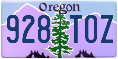 OR license plate 928TOZ