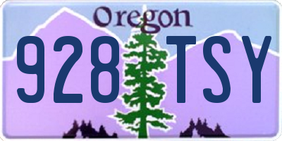 OR license plate 928TSY