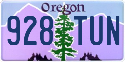 OR license plate 928TUN