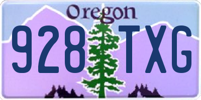 OR license plate 928TXG