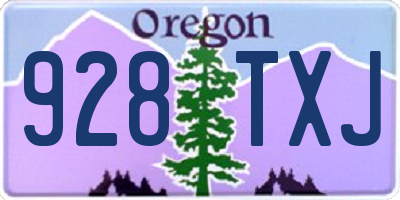 OR license plate 928TXJ