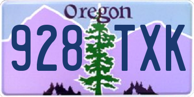 OR license plate 928TXK