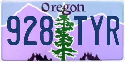 OR license plate 928TYR