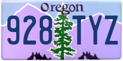 OR license plate 928TYZ