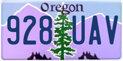 OR license plate 928UAV