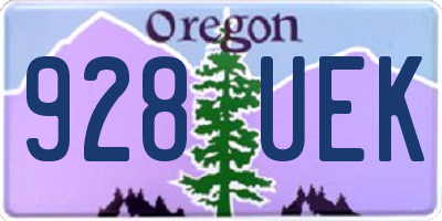 OR license plate 928UEK