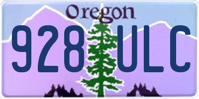OR license plate 928ULC