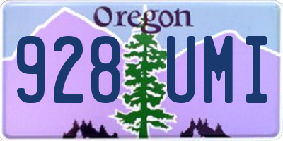 OR license plate 928UMI