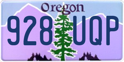 OR license plate 928UQP