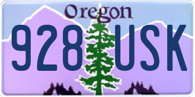 OR license plate 928USK