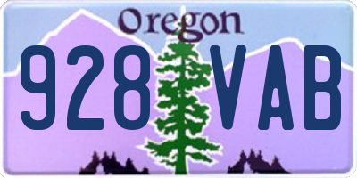 OR license plate 928VAB
