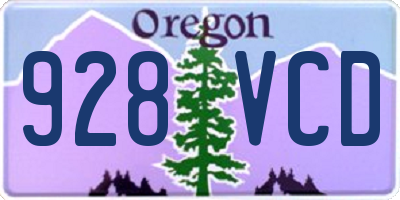 OR license plate 928VCD