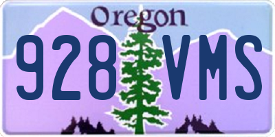 OR license plate 928VMS