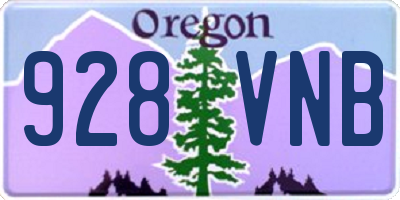 OR license plate 928VNB