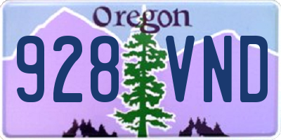 OR license plate 928VND