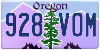 OR license plate 928VOM