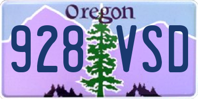 OR license plate 928VSD