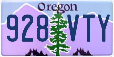 OR license plate 928VTY