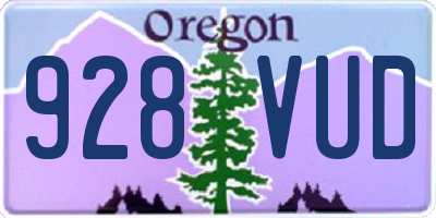 OR license plate 928VUD
