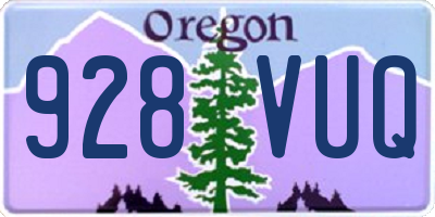 OR license plate 928VUQ